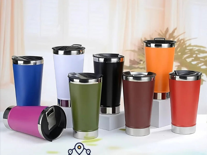 Copo Térmico Inox 473ml com Tampa e Abridor